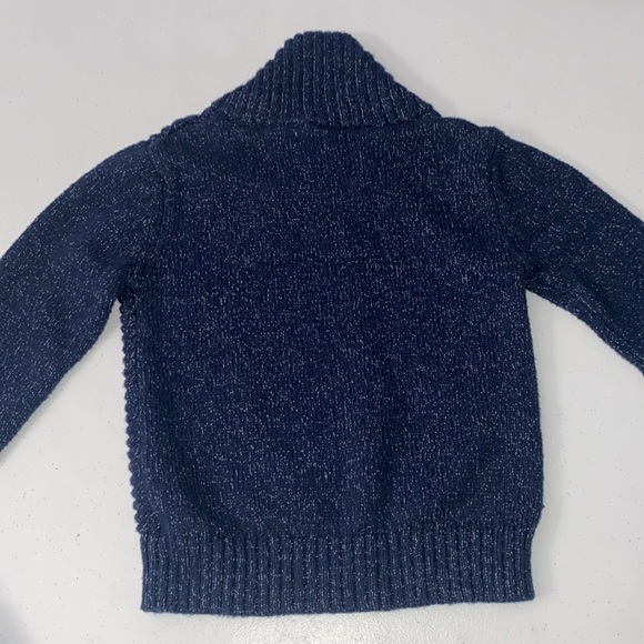 Cat & Jack Toddler Boy Navy Long Sleeve Chunky Knit Winter Sweater Size 4t - Picture 7 of 7